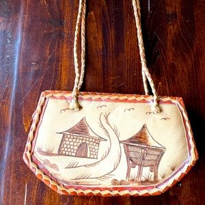 Asian inspired leather bag